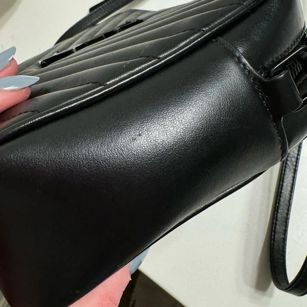 Yves Saint Laurent Black Quilted Leather Crossbody Bag